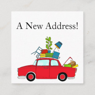 Vintage car New address card