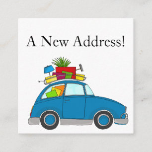 Vintage car New address card