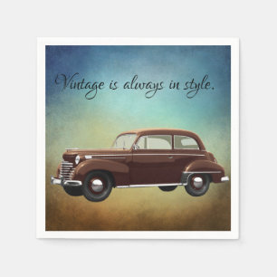Vintage Car Paper Party Napkins