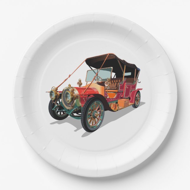 Vintage car paper plate (Front)