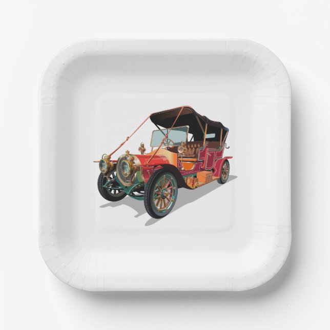 Vintage car paper plate (Front)