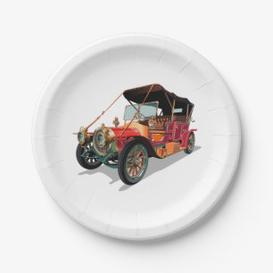 Vintage car paper plate