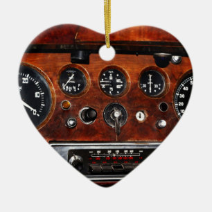 vintage car radio and instruments ceramic tree decoration