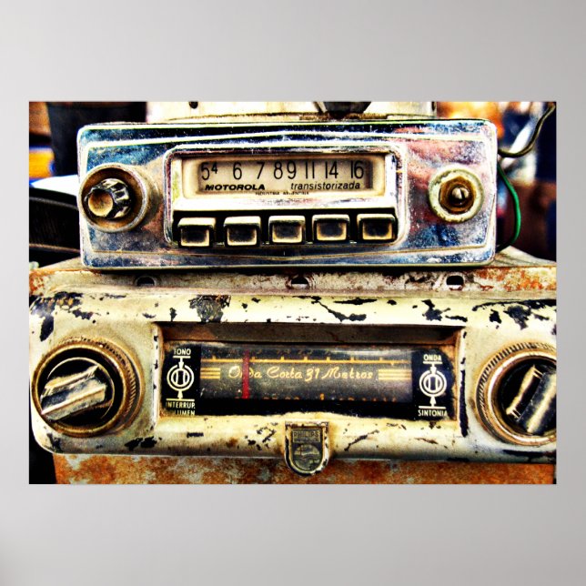 Vintage car radios poster (Front)