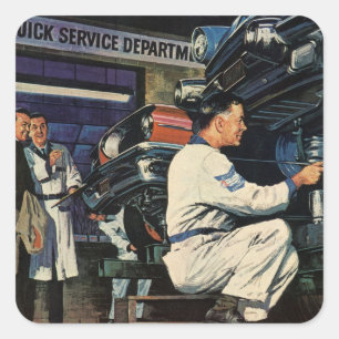 Vintage Car Repair Service Business Auto Mechanic  Square Sticker
