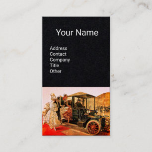 VINTAGE CAR RESTORATION AUTOMOTIVE Black Paper Business Card