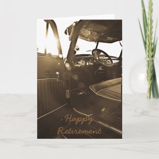Vintage Car Retirement Card (Front)