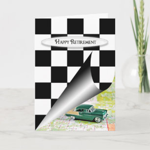 Vintage Car Retirement Card