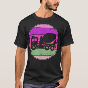 Vintage Car Retro Cement Truck Silhouette Automobi T-Shirt