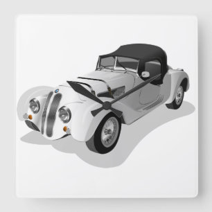 Vintage car square wall clock