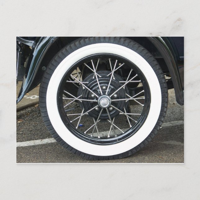 Vintage Car Tire Post Card (Front)