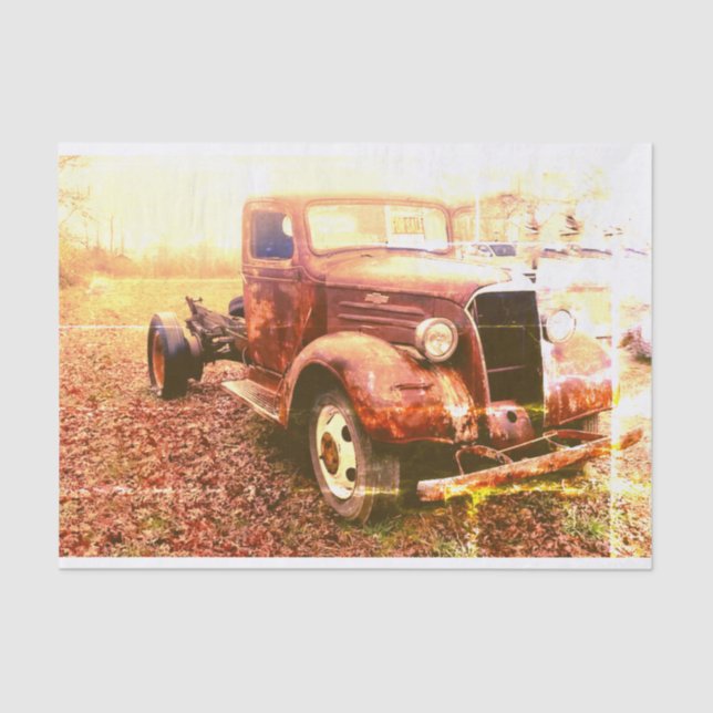 Vintage Car Tissue Decoupage 3 Paper (Front)