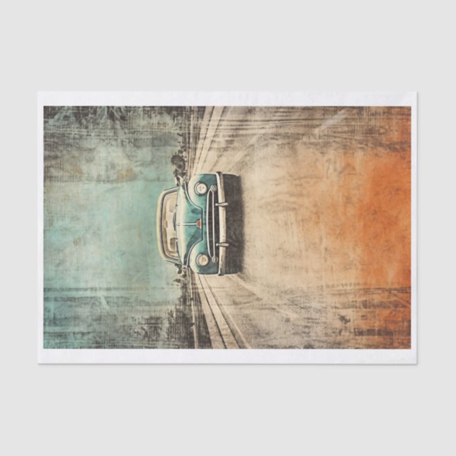 Vintage Car Truck Decoupage Tissue Tissue Paper (Front)