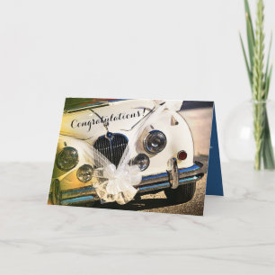 Vintage Car Wedding Congratulations Card