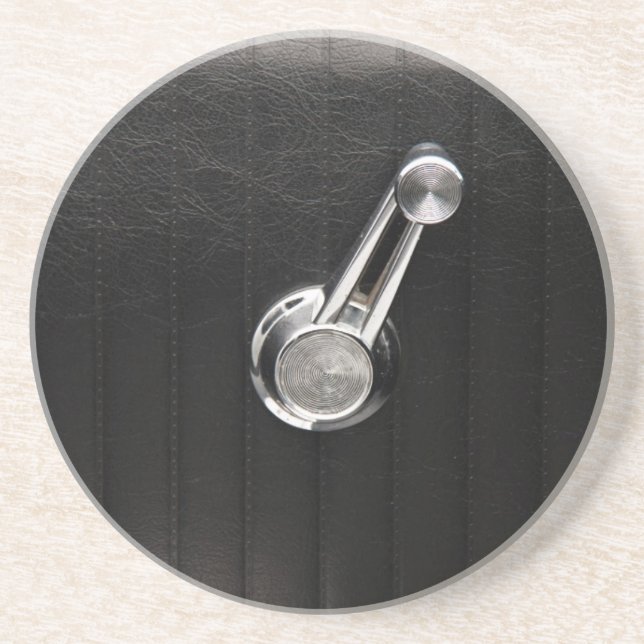 Vintage car window crank coaster (Front)