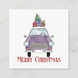 Vintage car with Christmas Gifts Holiday Card