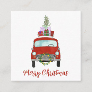 Vintage car with Christmas Gifts  Holiday Card