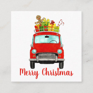 Vintage car with Christmas Gifts  Holiday Card