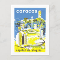 Vintage Caracas, Venezuela, Travel Poster