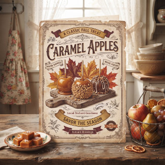 Vintage Caramel Apples | Autumn Blessings Card