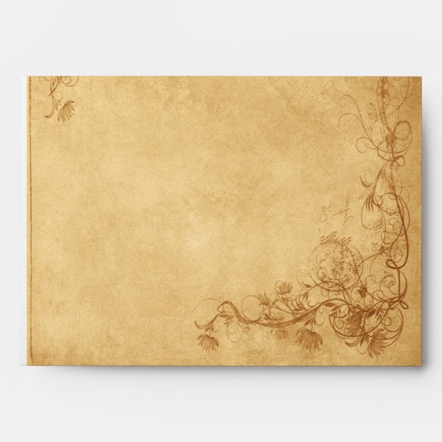 Vintage Caramel Brown Envelope (Front)