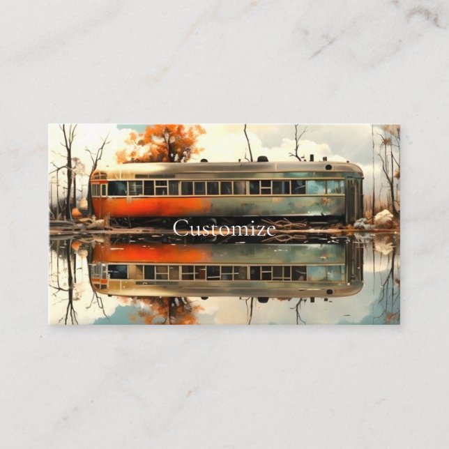 Vintage Caravan Trailer RV Thunder_Cove Business Card (Front)