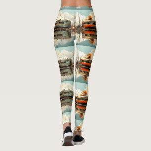 Vintage Caravan Trailer RV Thunder_Cove Leggings