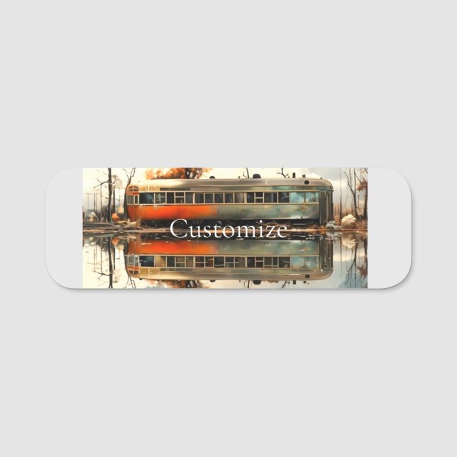 Vintage Caravan Trailer RV Thunder_Cove Name Tag (Front)