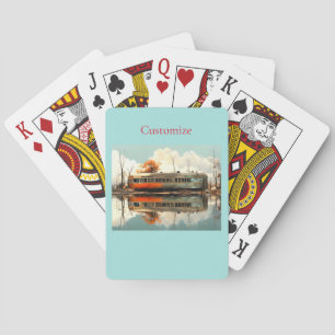 Vintage Caravan Trailer RV Thunder_Cove Playing Cards