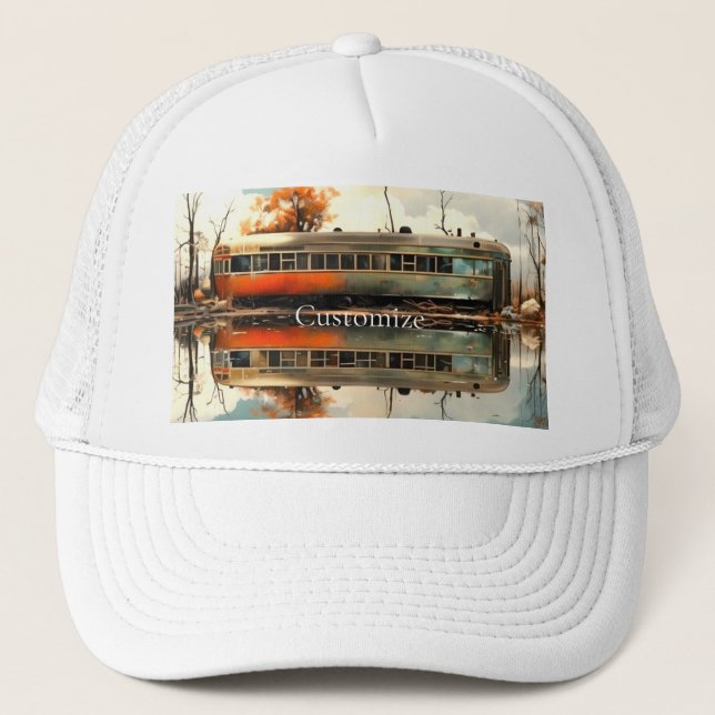 Vintage Caravan Trailer RV Thunder_Cove Trucker Hat (Front)