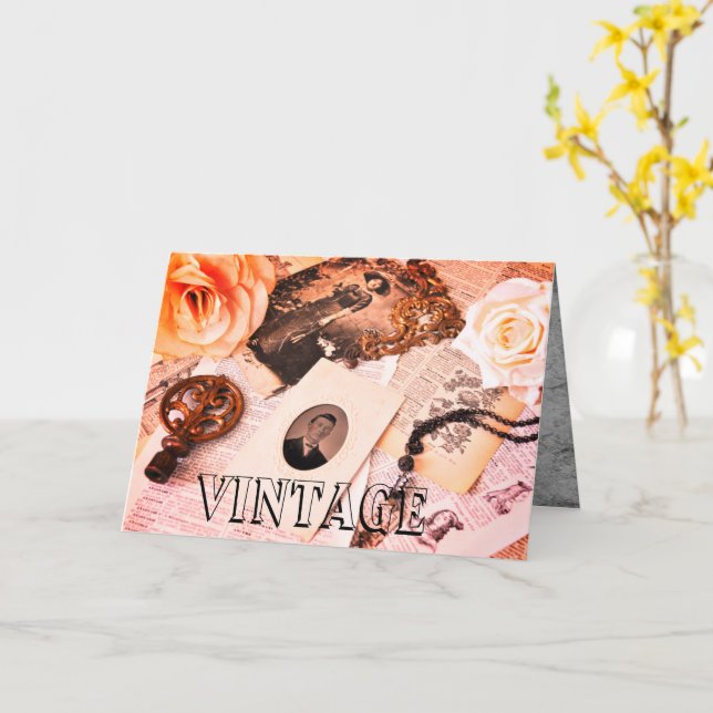 Vintage Card (Yellow Flower)