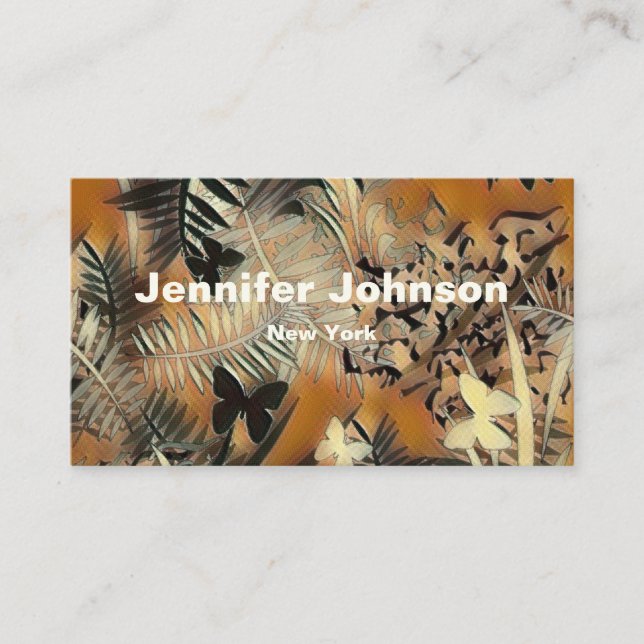 Vintage card, flowers business card (Front)