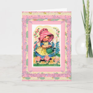 Vintage Card Happy Birthday To Little Girl