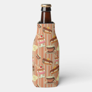 Vintage Card With A Strawberry Dessert Bottle Cooler