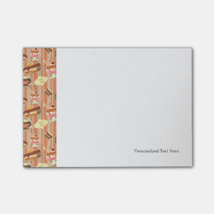 Vintage Card With A Strawberry Dessert Post-it Notes