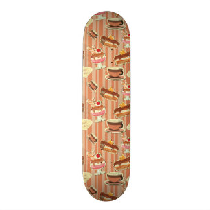 Vintage Card With A Strawberry Dessert Skateboard