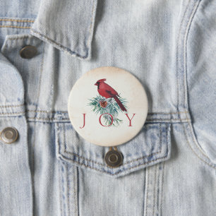Vintage cardinal custom Christmas Holiday 7.5 Cm Round Badge