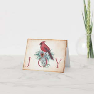 Vintage cardinal custom Christmas Holiday Card