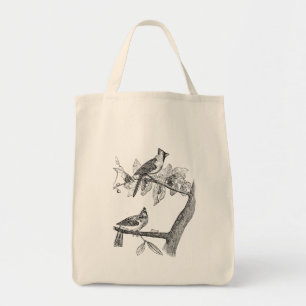 Vintage Cardinal Grosbeak Bird Personalised Birds Tote Bag