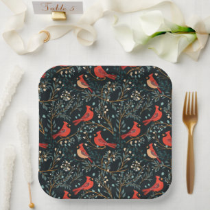 Vintage Cardinal Paper Plate