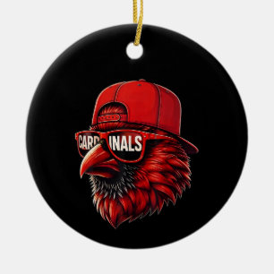 Vintage Cardinals Retro Style Gift Men Women Kids Ceramic Tree Decoration