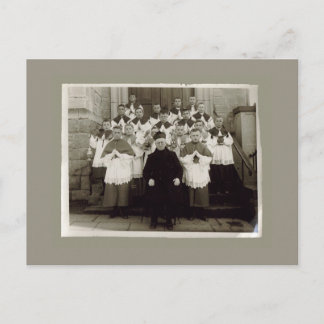 Vintage Cards - Catholic church Priest and boys