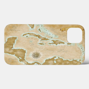 Vintage Caribbean Map iPhone 13 Case