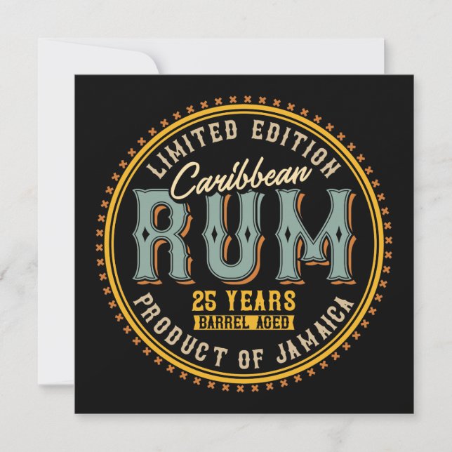 Vintage Caribbean Rum  Invitation (Front)