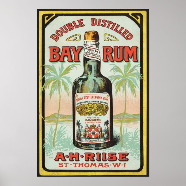 Vintage Caribbean rum poster late 1800s (Front)