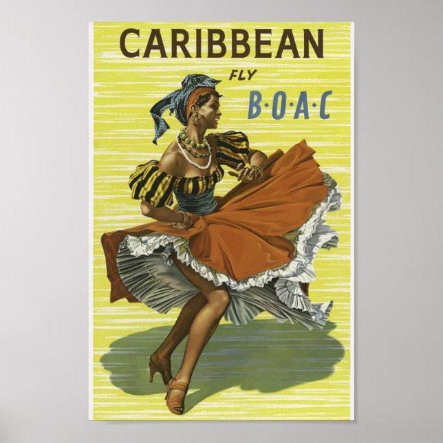 Vintage Caribbean Travel Poster (Front)