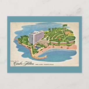 Vintage Caribe Hilton San Juan Puerto Rico Postcard