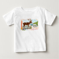 Vintage Caribou (Reindeer) and Arctic Fox