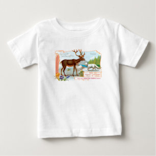 Vintage Caribou (Reindeer) and Arctic Fox Baby T-Shirt
