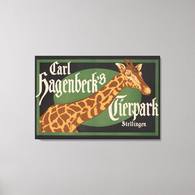 Vintage Carl Hagenbeck's Tierpark Circus Poster Canvas Print (Front)